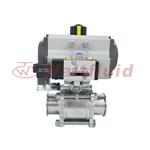 Sanitary Stainless Steel Pneumatic Encapsulated Welded Three Pieces Ball Valve